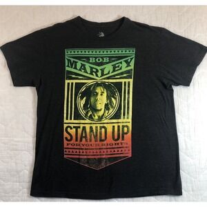 Zion Bob Marley T-shirt Men's Large Grey Short Sleeve "Stand Up For Your Rights"